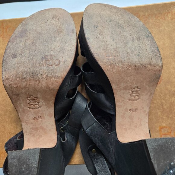 Women's Bernardo Black Leather Sandals  Size 9 1/2 Medium - Picture 7 of 11